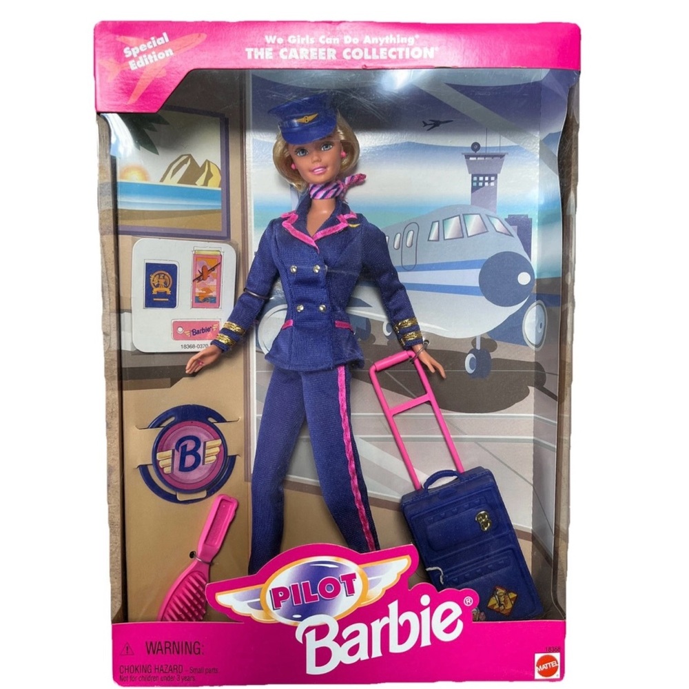 Vintage 1997 Mattel Pilot Barbie Doll W/ Luggage New In Box Career # 18368